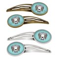 Carolines Treasures Checkerboard Blue Saluki Barrettes Hair Clips, Set of 4, 4PK BB1167HCS4